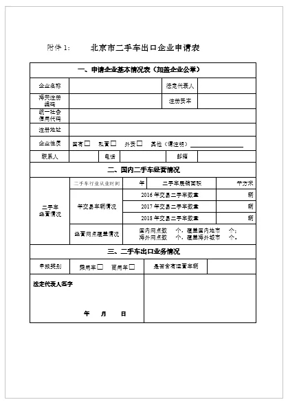 關(guān)于申報(bào)北京市二手車(chē)出口企業(yè)的通知@chinaadec.com