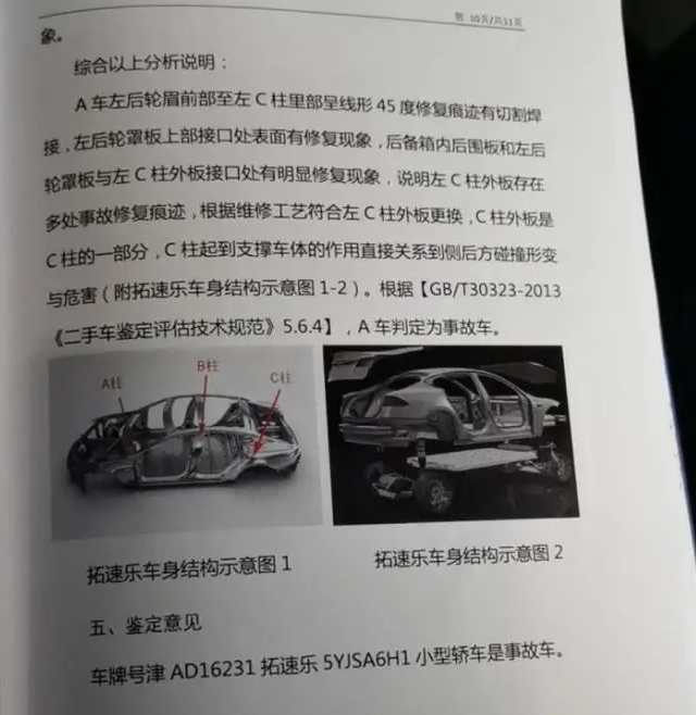 第三方鑒定機構對涉案車輛的檢測結果